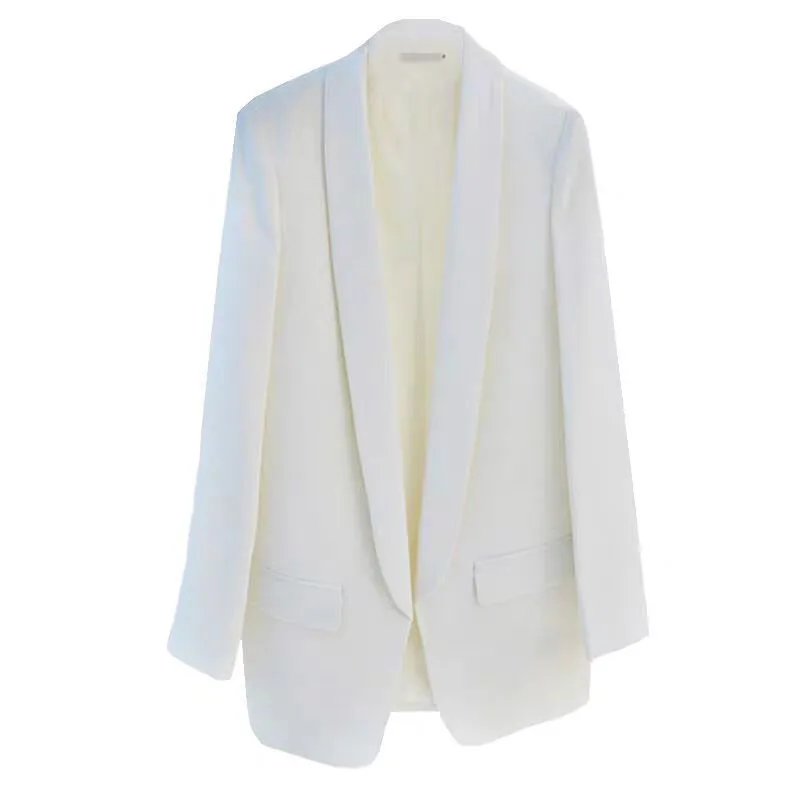 Chic White Blazers for Women Spring 2023 Casual Coat Black Female Jacket Suit Basic Slim Summer Blazer Ladies Tops Office Korean