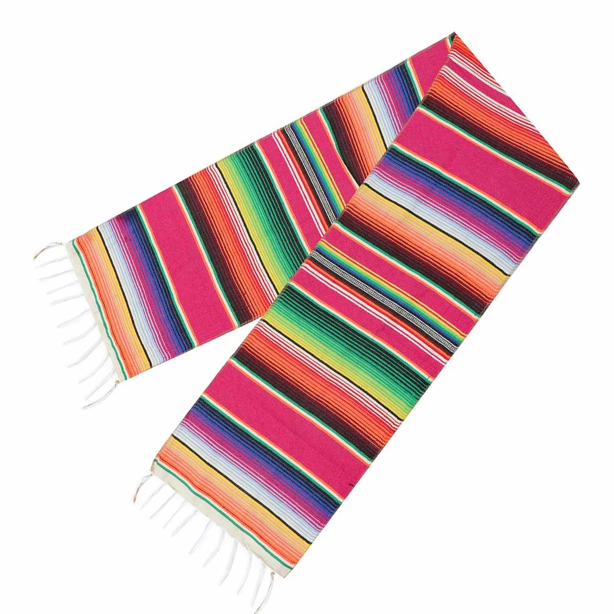 

213X35cm 3 Colors Mexican Party Serape Cotton Tablecloth Durable Table Runner Rainbow Wedding Party Table Runners Home Decor