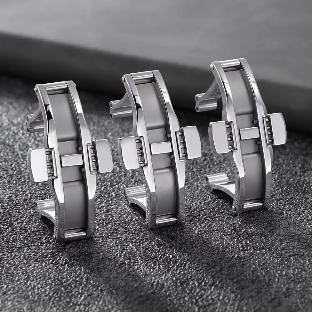 Фото Серебряная застежка из нержавеющей стали для часов Tissot 1853 T035617 T035439, двойная раскладная застежка для ремешка часов, металлическая кнопка-фиксатор №4