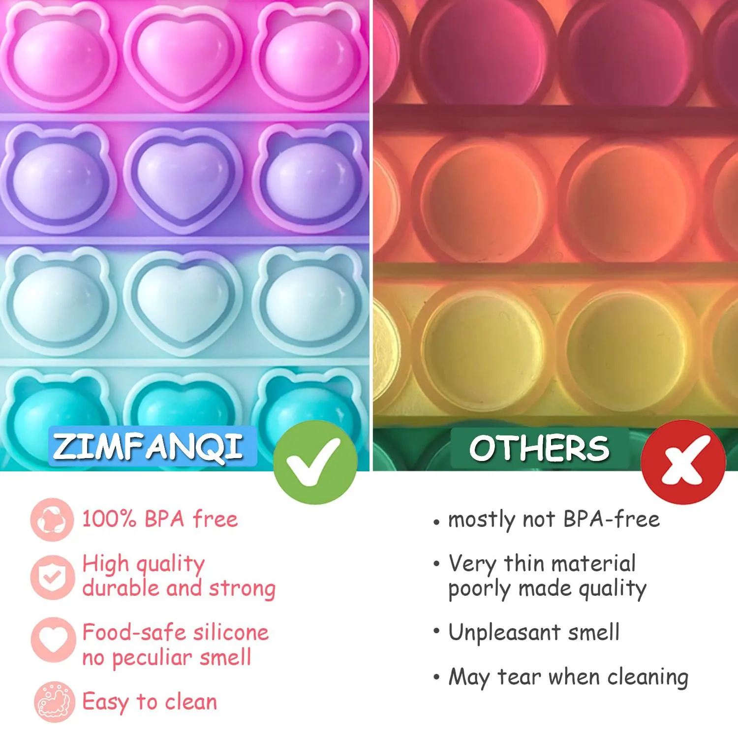 SYMOMOK Popits кошелек фиджет Игрушки для девочек пузырьковая сумка простая