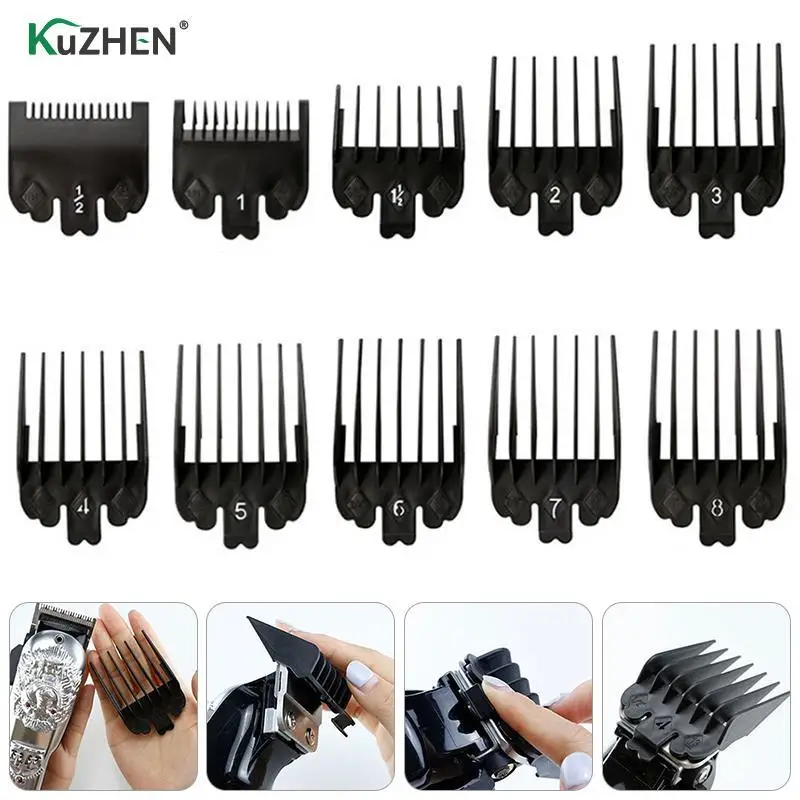 10PCS 1.5-25mm Hair Clipper Combs Guide Kit Barber Shop Styling Comb Sets Clipper Hair Limit Comb Trimmer Attachment Guide Comb