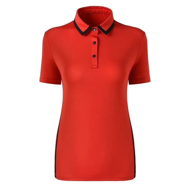 High Quality Women Golf Wear Polo Shirt Summer Short Sleeve Golf T-shirt Elastic Fast Dry Sports Top Korea Fashion Ladies Tees