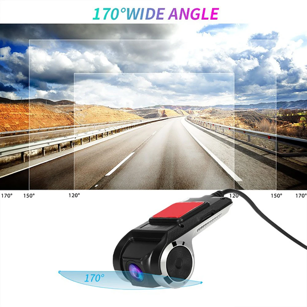 1080P Full HD Автомобильный видеорегистратор USB детектор движения ADAS ночное видение