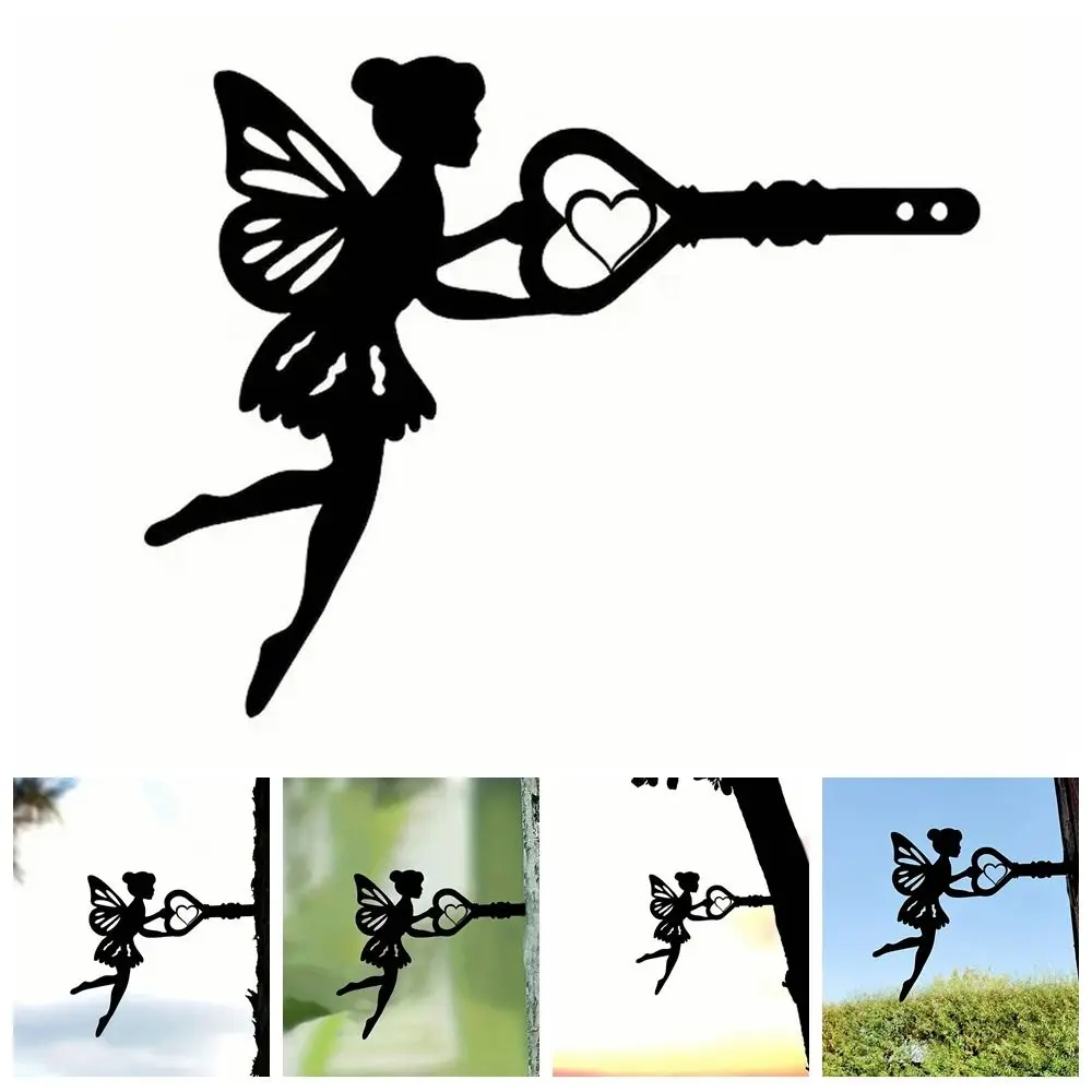 

Key Girl Shape Stake Metal Decoration Insert Outdoor Garden Farm Silhouette Statue Crafts