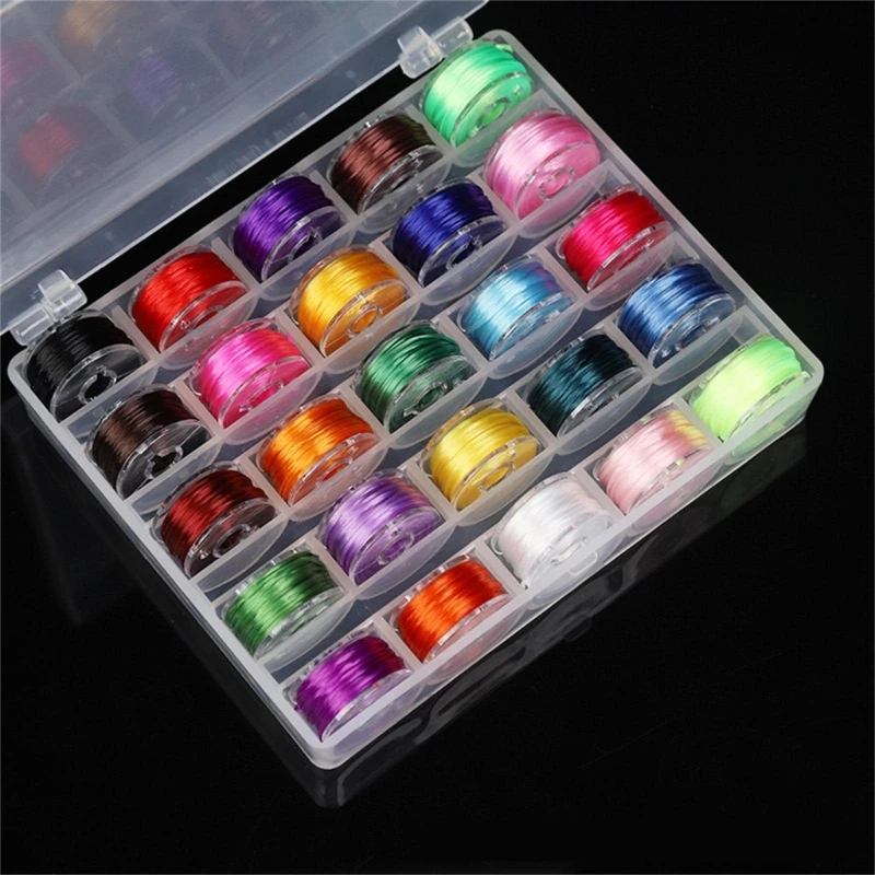 25 рулонов эластичного шнура для бисера с кристаллами дизайна ювелирных и