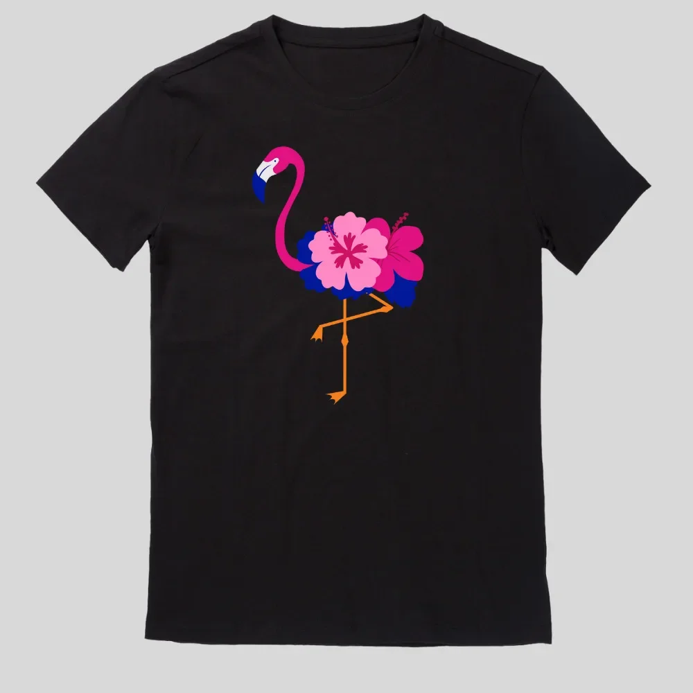 Мужская футболка с Фламинго Let's Flamingle Высококачественная из 100% хлопка коротким