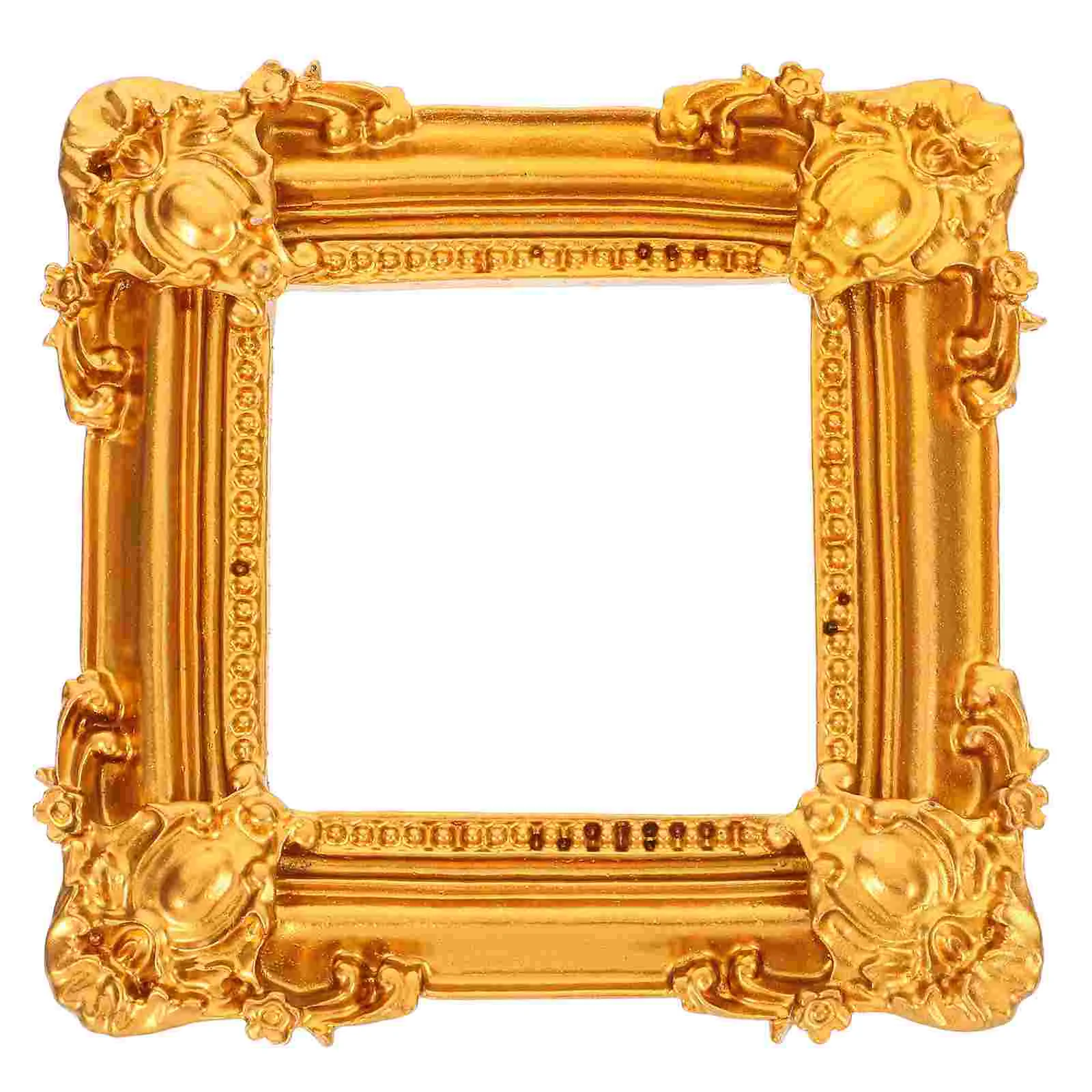 Украшенная фоторамка в европейском стиле золотая смола квадратная настенная