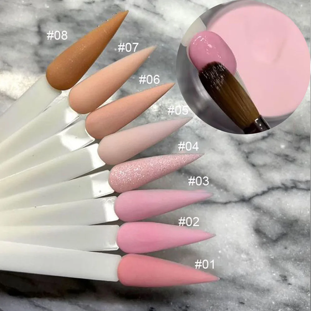 30ml Nude Acrylic Powder 2 in 1 Nail Extension Builder Carving French Manicure Fine Dip Powder Nail Supplies For Professionals