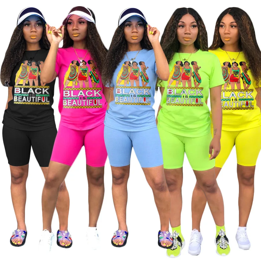 

Женский комплект из 2 предметов с принтом, велосипедные шорты, комплект из 2 предметов, розовый комплект одежды, спортивный костюм, повседнев...