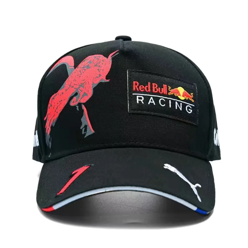 

2023 new embroidery all-match Red B-bulls racing cap F1 baseball cap curved brim hip-hop flat brim hat