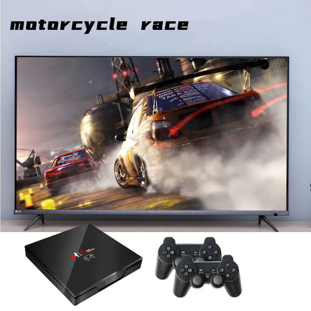 2022 Ретро Игровая приставка и Android Smart TV Box 2 в 1 9000 + игровая с 3D играми Pad 64 128G IP Media Player