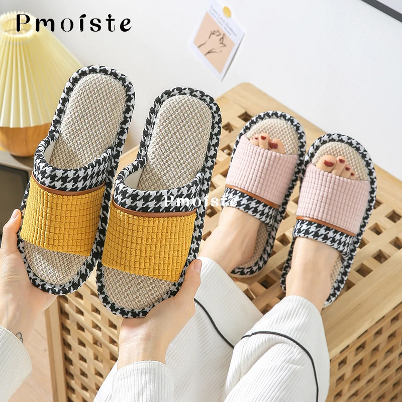 Women's Slippers for Home Soft Summer 2023 Linen Slipper Comfortable Non-slip Women Shoes Wear-resistant Slides Indoor