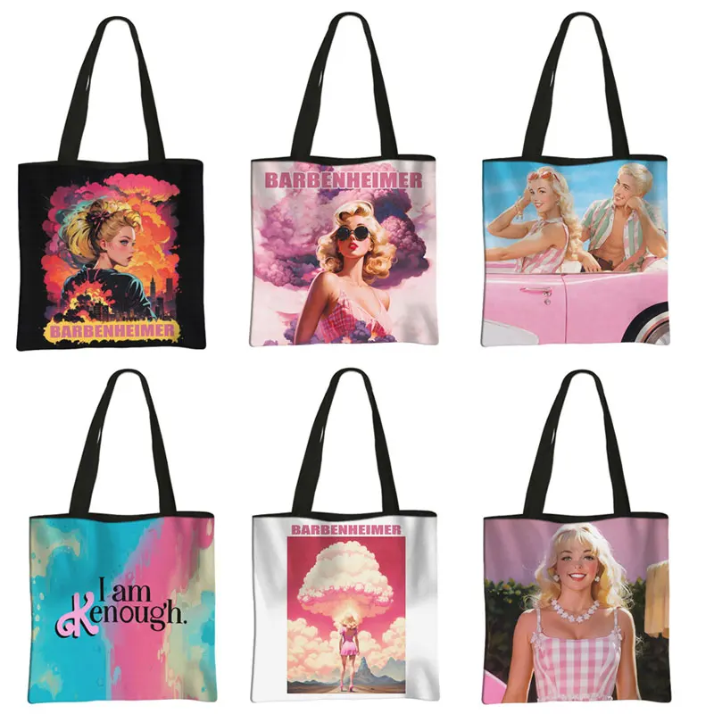 

Модные женские сумки-тоуты Barbenheimer L Am kдостаточная женская сумка через плечо большой емкости женская сумка-шоппер многоразового использования в подарок