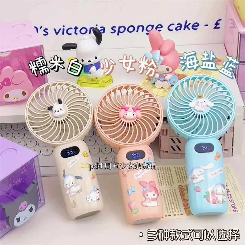 

Kawaii Sanrio Cinnamoroll Pachacco My Melody новый милый мультяшный летний Usb многофункциональный зарядный статический портативный вентилятор