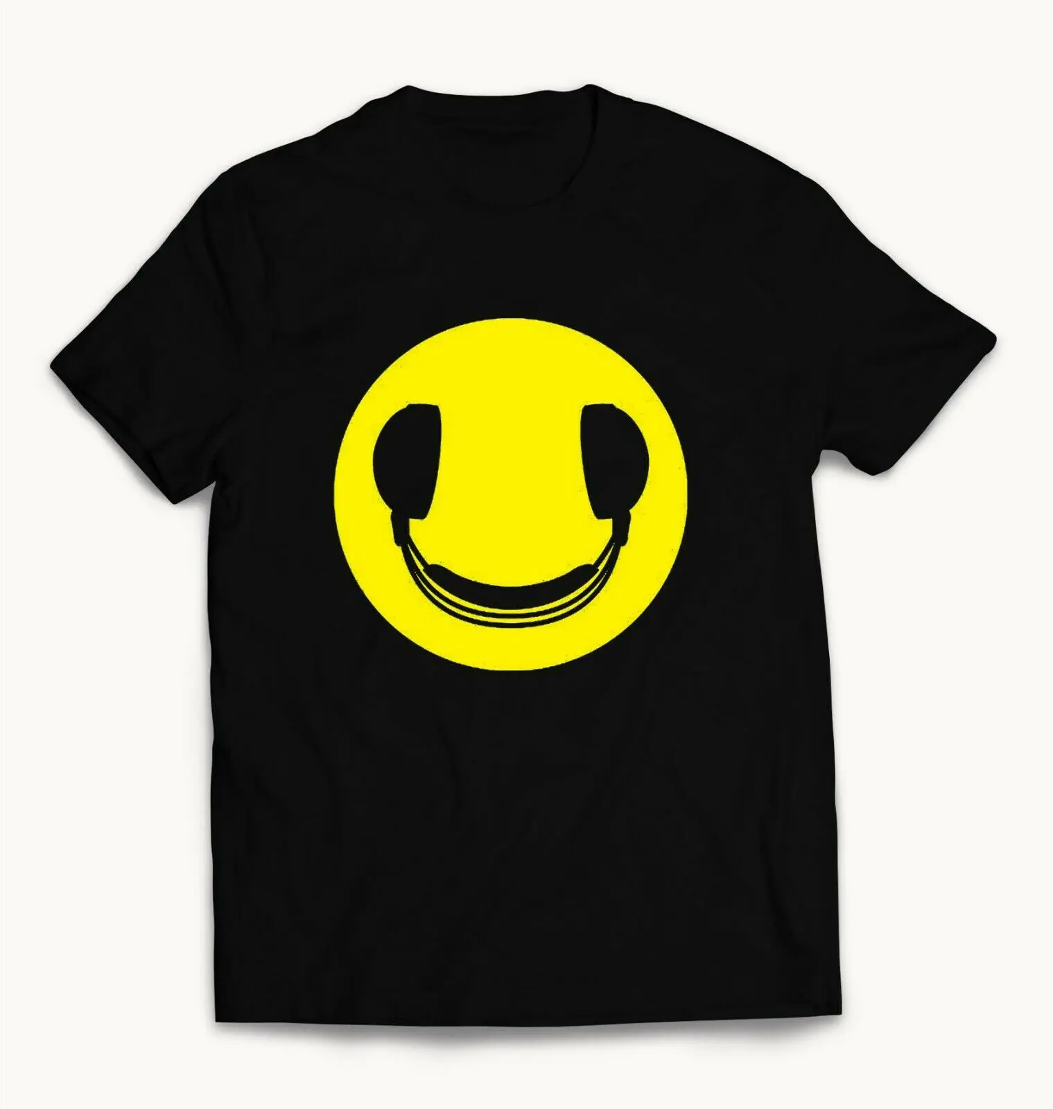 

T-Shirt DJ Headphones Smileyface Logo White T-Shirt Design