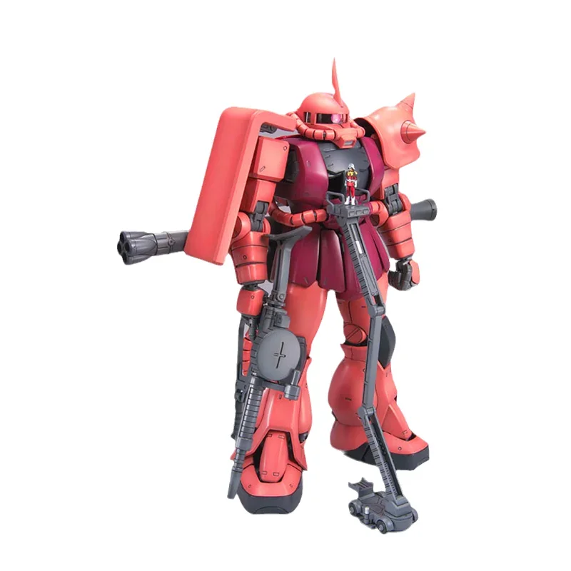 Фото Bandai оригинальная аниме-модель GUNDAM MG 1/100 MS-06S CHAR S ZAKU Ver 2,0, экшн-фигурка в сборе, модель игрушки, подарки для детей №5