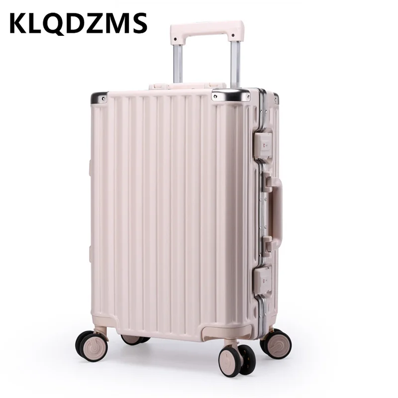 KLQDZMS New Universal Candy-colored Aluminum Frame Luggage Password Lock Student Suitcase 20 