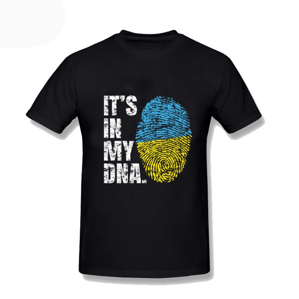 

Ukrainian T-shirt Ukraine Is On My DNA Print Men's Man Cool T-Shirt Streetwear Awesome 100% Cotton Tee Shirt Black Oversize 3XL