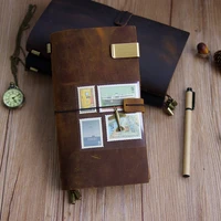 100 genuine leather travelers notebook travel diary journal vintage handmade cowhide gift planner free lettering embosse