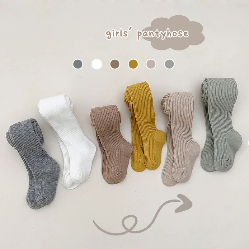 

Spring Autumn Baby Tights Baby Girl Stockings Winter Kids Cotton Ribbed Pantyhose Girls Solid Candy Color Pantyhose for Toddler