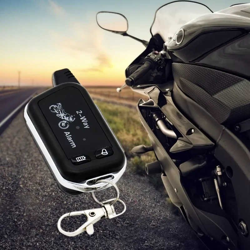 Two Way Motorcycle Alarm System Anti-theft Alarm Systems With Remote Control LED Display Warning Motorcycle Theft Protection enlarge
