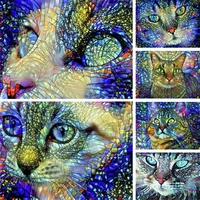 5d diy diamond painting watercolor animal cat rhinestone picture full diamond embroidery cross stitch kit mosaic home decoration