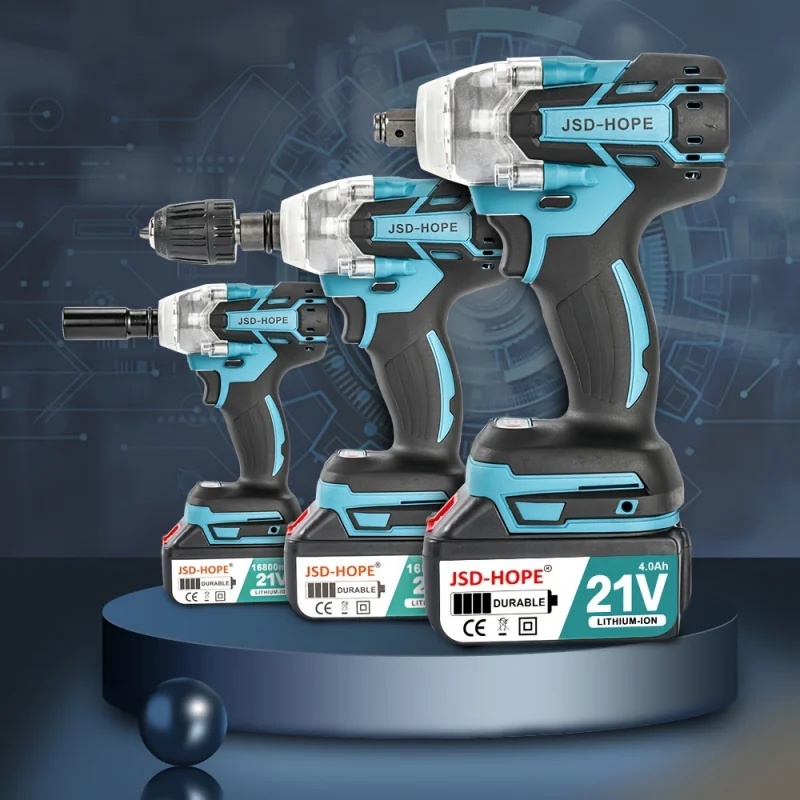 Беспроводной ударный гайковерт с высоким крутящим моментом литиевая батарея 21 В