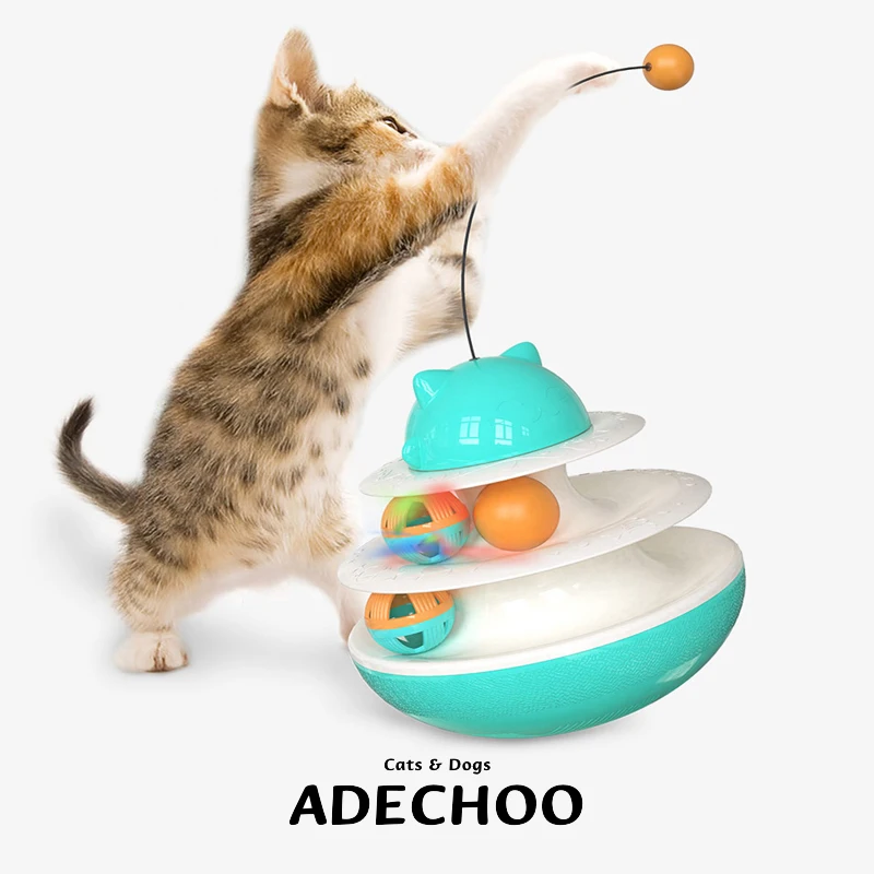 

Cat Toys Interactive Feeder Automatic Tease cats Stick Orbital Turntable Toys for Cat Leaking Food Toy Tumblers Pet Accessories