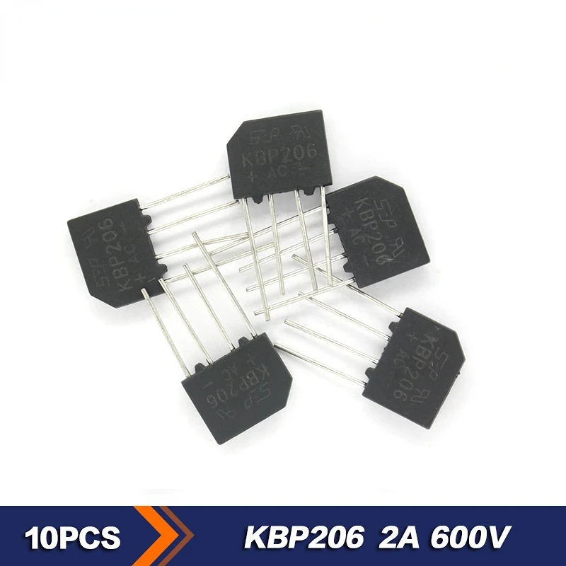 

10pcs/lot KBP206 Rectifiers Diode 2A 600V Bridge Rectifer Diodes