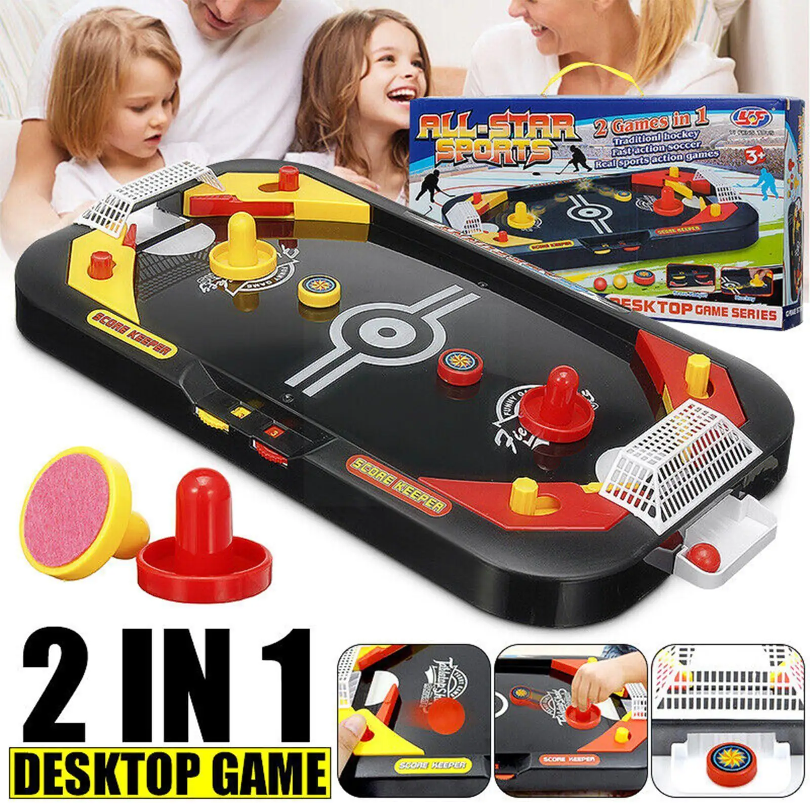 

Kids Table Hockey Game 2 In 1 Soccer & Ice Mini Desktop Interactive Toy Anti-stress Party Board Games Toys For Children Adu L7A4