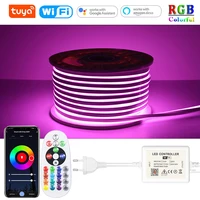 rgb tuya smart led neon strip 220v flexible tape waterproof ribbon light irbluetoothwifi control work with alexa google home