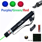 Тактическая лазерная указка 5000 нм, зеленая, красная точка 303 м, мощный лазер, сжигание, регулируемый фокус, ручка, комбинация для охоты