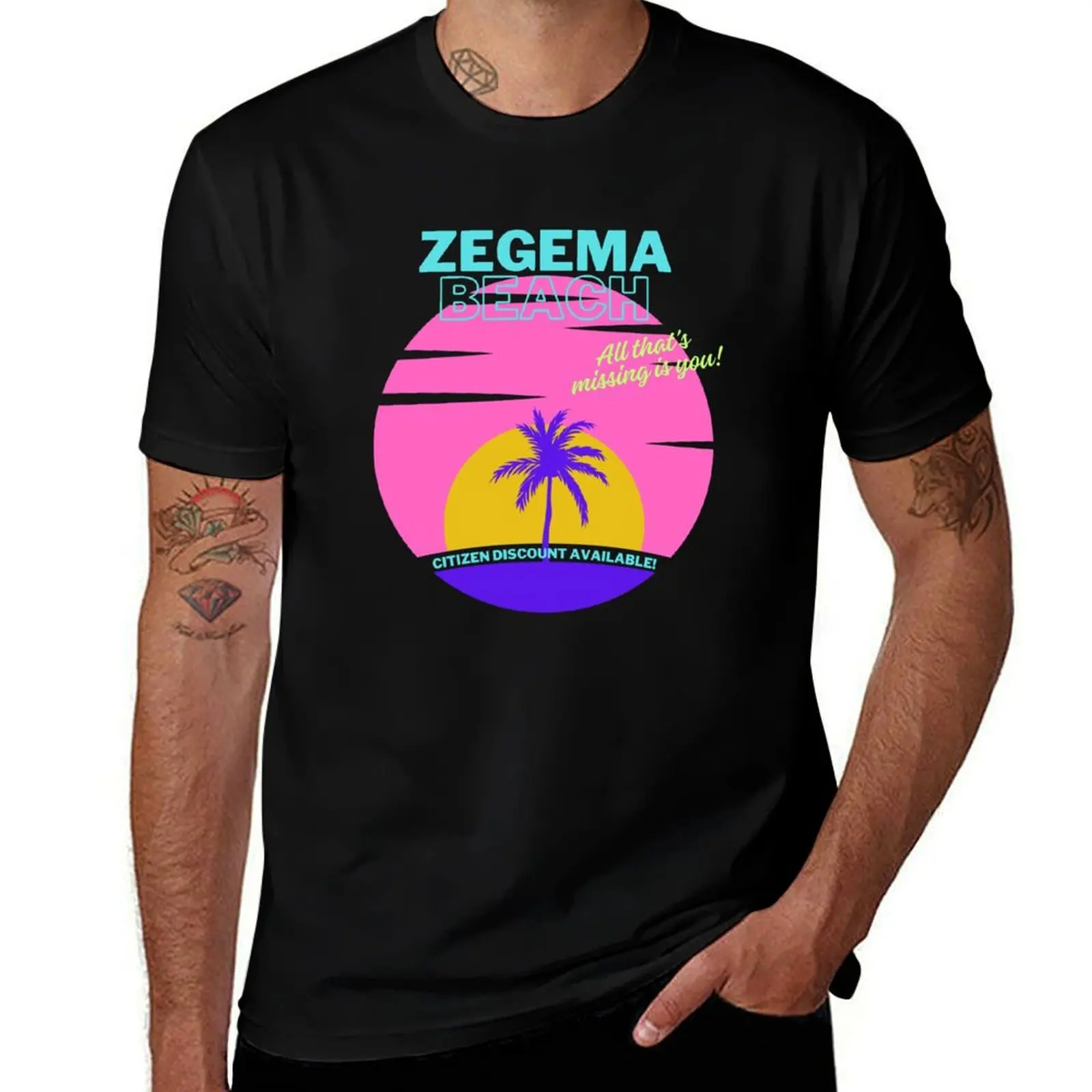 Фото Футболка Zegema Beach, мужская футболка, роскошные мужские футболки, повседневные забавные футболки, мужская футболка №1