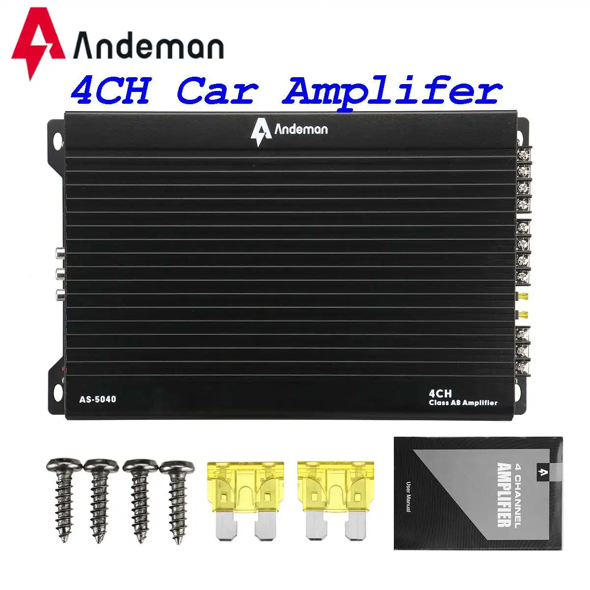 Andeman 4 Channel 12V AS-5040 Car Amplifers 4CH Powerful Min