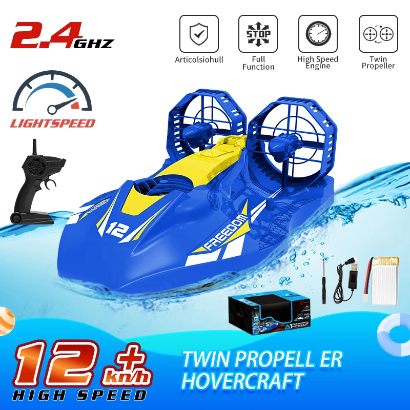 

Children's Electric Toys Air Cushion Remote Control Vehicle Amphibious Toys Ship Model Traveling on Ice Outdoor Toys