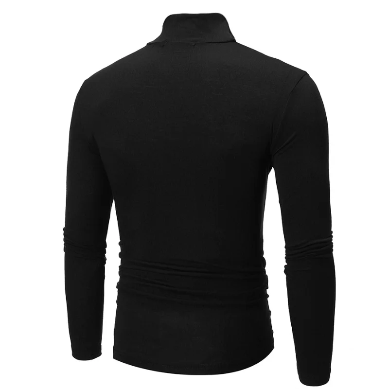 Men Half High Collar Long Sleeve Warm Men's Bottoming Soft T-shirt Long Sleeve Autumn Winter Half High Collar Fashion Thermal