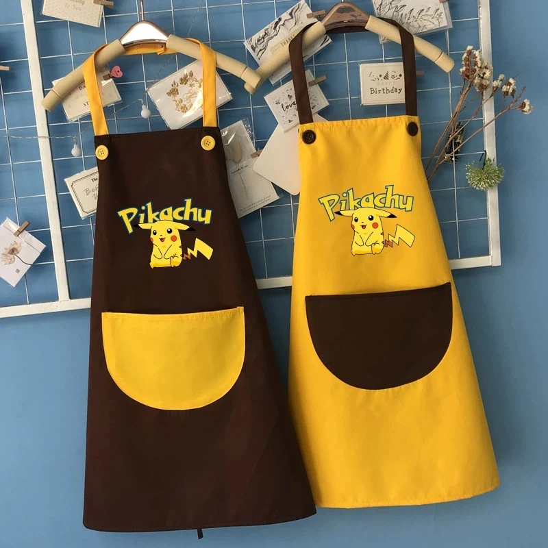 

Pokemon Pikachu Hand-wiping Kitchen Household Cooking Apron Kids Oil-proof Waterproof Children Game Overalls Wipe Hand Apron