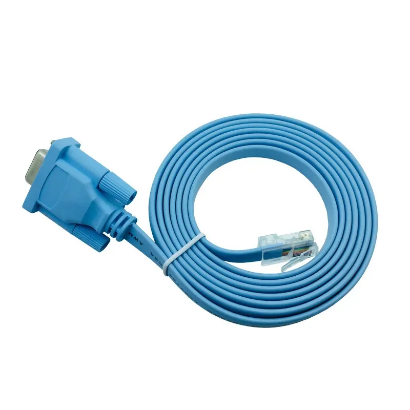 Фото Консольный кабель DB9P RJ45, 1,8 м, RJ 45, порт Ethernet к RS232 DB9, последовательные маршрутизаторы, сетевой кабель для маршрутизатора Cisco Switch, синий №5