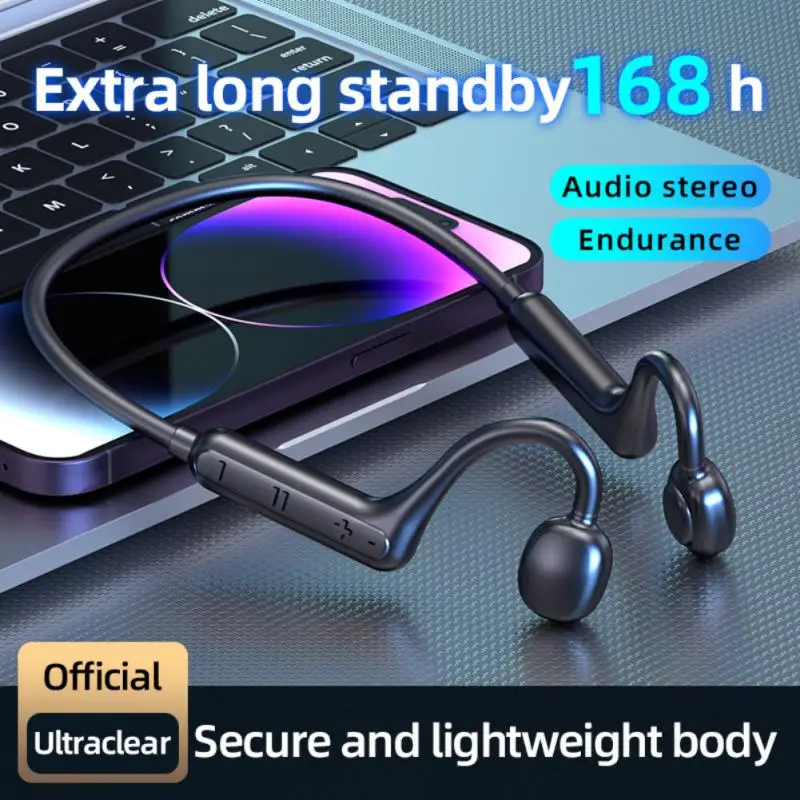 

RYRA New Bone Conduction Wireless Bluetooth Headset Earbuds Ear Hook Air Fone Bluetooth Earphones Wireless Sports Headphones
