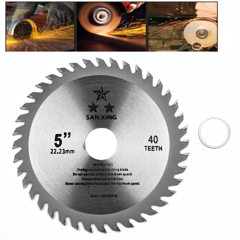 

Table Cutting Disc 5 Inch For Angle Grinder Carbide Cutting Disc Tipped 1" Bore 40 Teeth Max RPM 5,500 Multitool Power Tool
