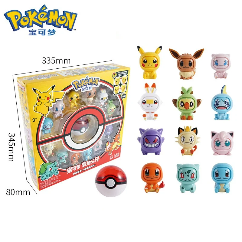 2022 New Pokemon Ball Pikachu Figures Pokemon Model Anime Capsule Toy Face-changing Doll Christmas Gifts for Children