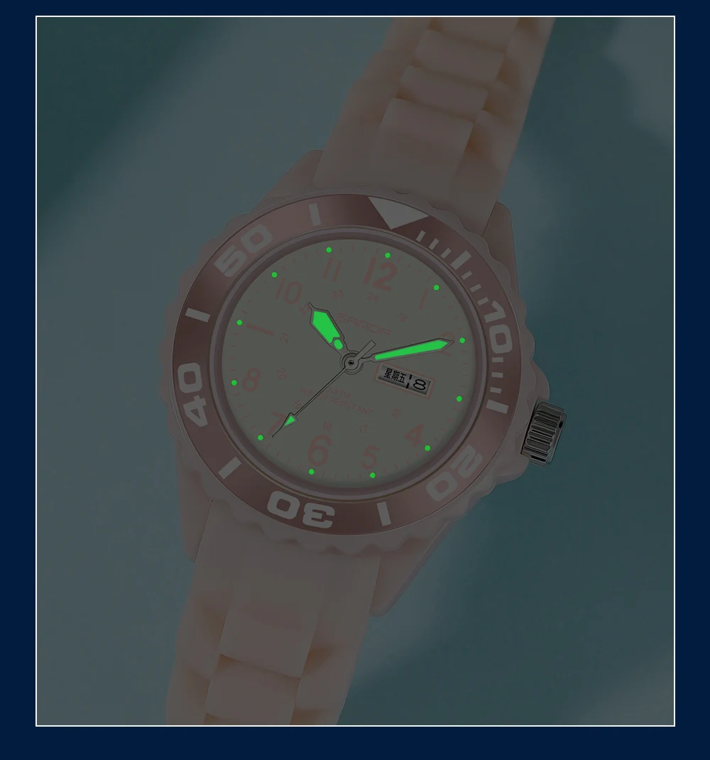 Fashion Sanda Top Brand 2023 New Ladies Wrist Watches Dress Blue Watch Women Silicone Strap Clock With Day Montre Femme 1053