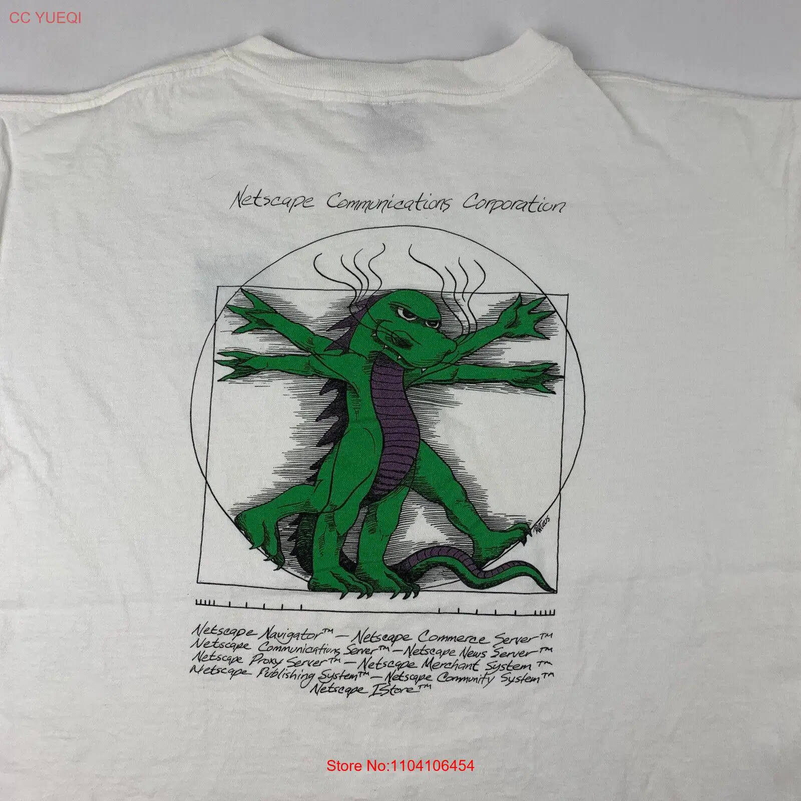 Футболка VTG 90-х Netscape Fisk Da Vinci Vitruvian Man XL X-Large Tech Computer