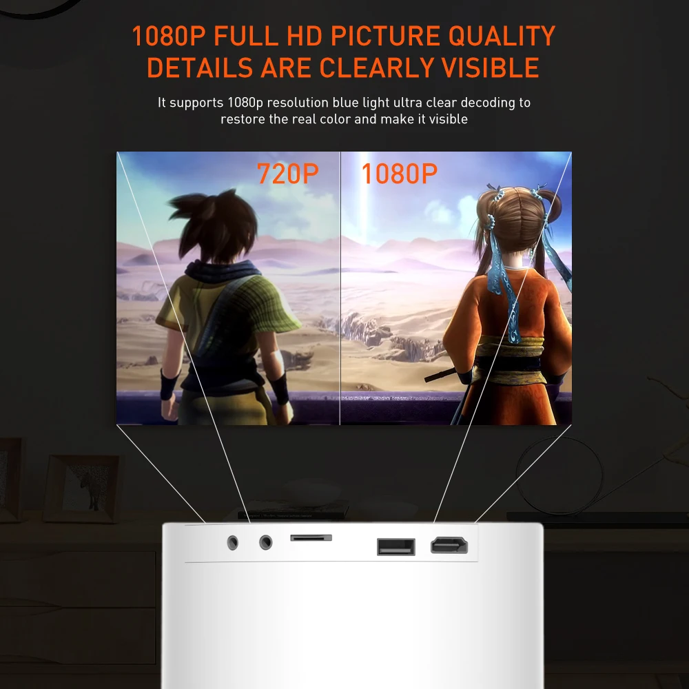 Мини-проектор CRENOVA M1 Full HD 1080P Android 9 светодиодный проектор 4K видеопроектор для