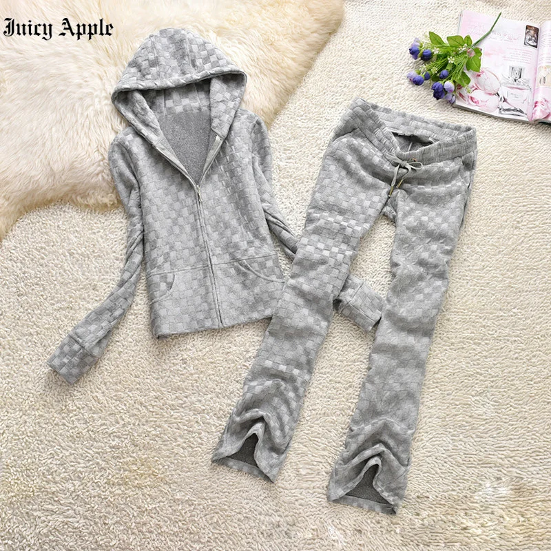 Juicy Apple Tracksuit Women Sports clothes for Woman Fitness Suits sexy Workout Sportswear Two Piece Set Women Zipper Clothing