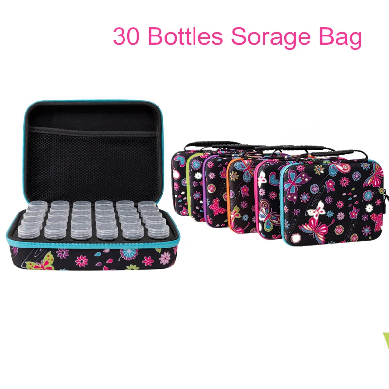 White Butterfly 30 Slots 5ML 10ML 15ML Essential Oil Storage Case for Essential Oil Bag Bottle Holder Carrying Organizer Bag images - 6