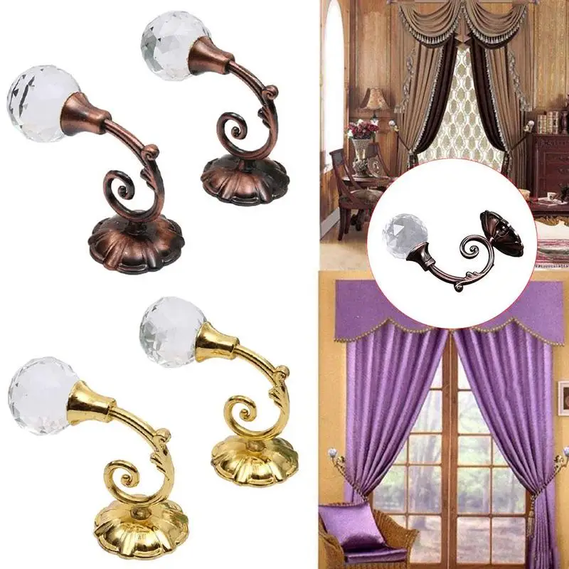 

2 шт./пара, крючки для штор из хрустального стекла