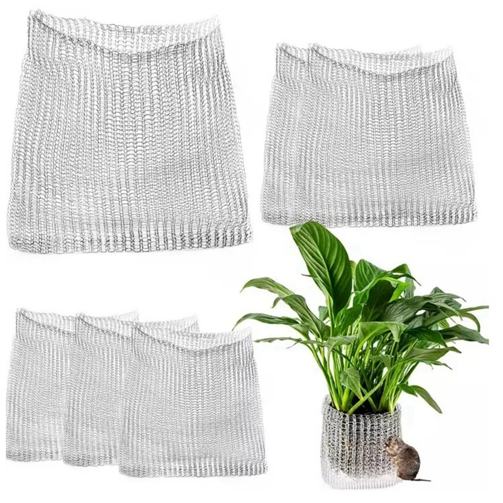 

Stainless Steel Mesh Bag for Plant Root Protection Knitted Stainless Steel Mesh Gopher and Vole Protective Net Root Guard Basket
