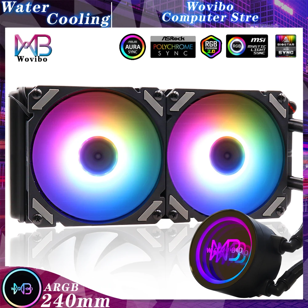 Aio Rgb Argb Liquid Fan Ventilador Radiator For Lga 1150 1151 1200 1700 2011 Am4 Am5