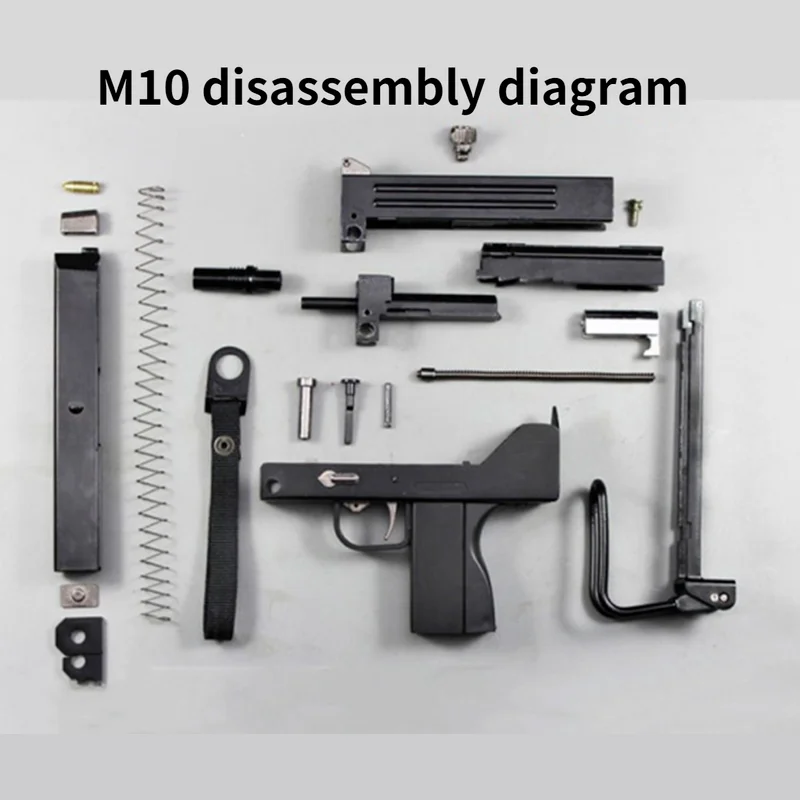 

1PC M10 1:2.05 World War Ii Ingram Submachine Gun Pistol Toys Miniature Model Keychain Full Metal Shell Alloy Can Not Shoot Gift